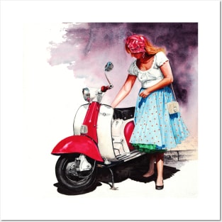 Fifties Lambretta Girl Posters and Art